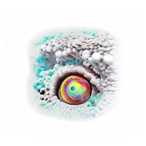 Polvo cósmico com seus tentáculos estendidos entre os astros tattoo design idea