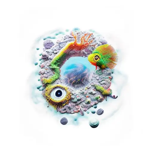 Polvo cósmico entre os astros tattoo design idea