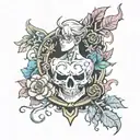 a chest piece anime emo tattoo design idea