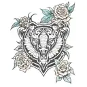 a chest piece anime emo tattoo design idea