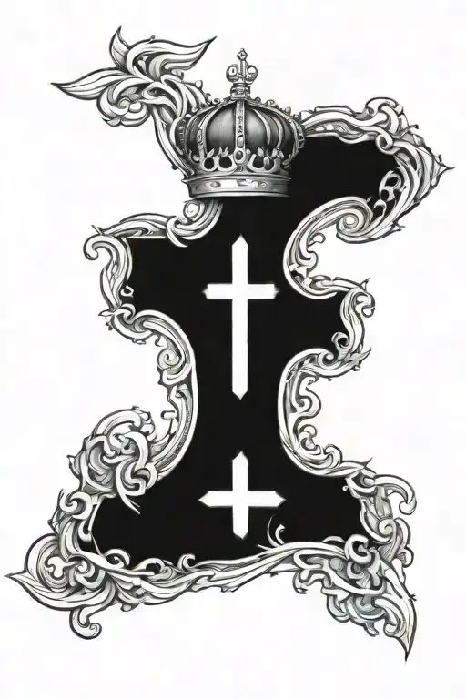 heavy is the crown,so i cede to the cross tattoo design idea