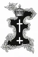heavy is the crown,so i cede to the cross tattoo design idea