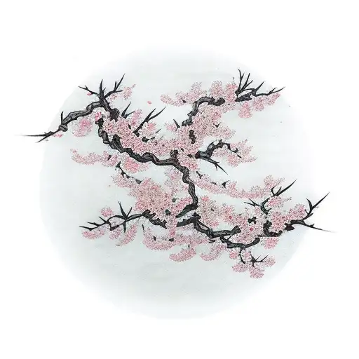 Cherry Blossom Tree Branhc tattoo design idea
