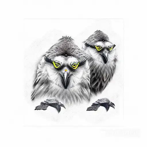 Odin with 2 Ravens tattoo design idea