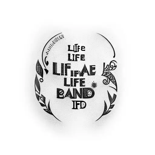 arm band tattoo with the words "life is beautiful" hidden inside it  tattoo design idea