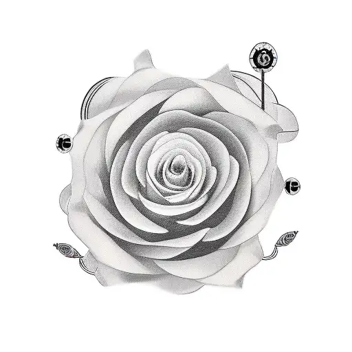 roulette chips with forearm band tattoo design idea