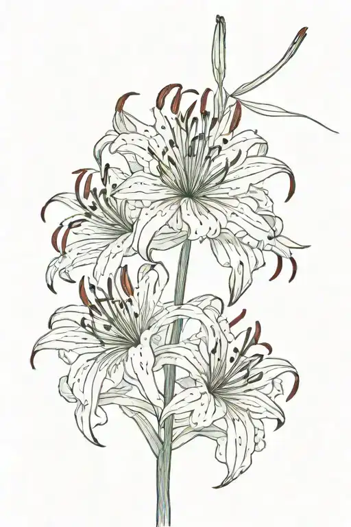Self made red spider lily tattoo design idea