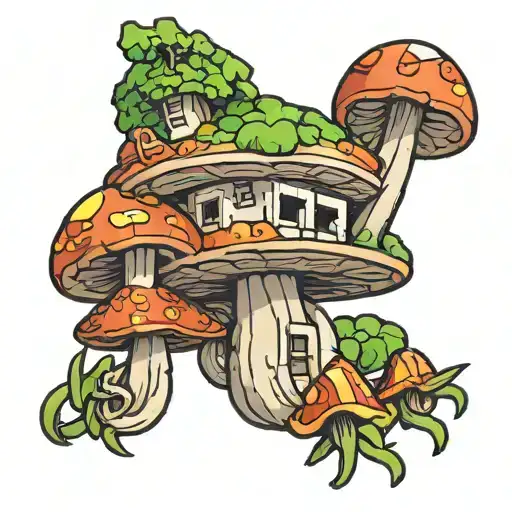 autism Minecraft mushroom stew combined tattoo design idea