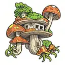 autism Minecraft mushroom stew combined tattoo design idea