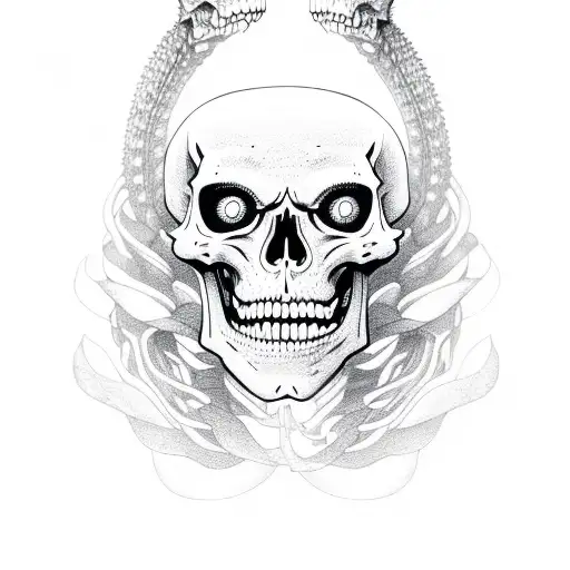 skeleton snake tattoo design idea