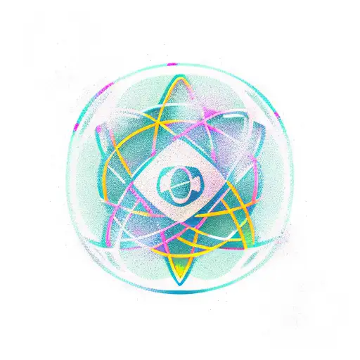 atom sign tattoo design idea
