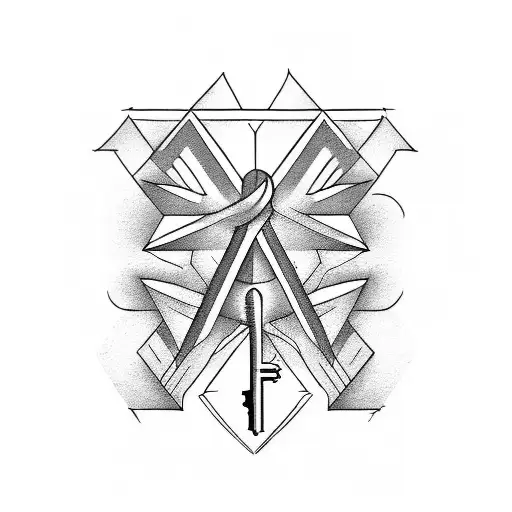 old key  tattoo design idea
