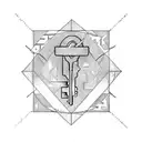 old key  tattoo design idea