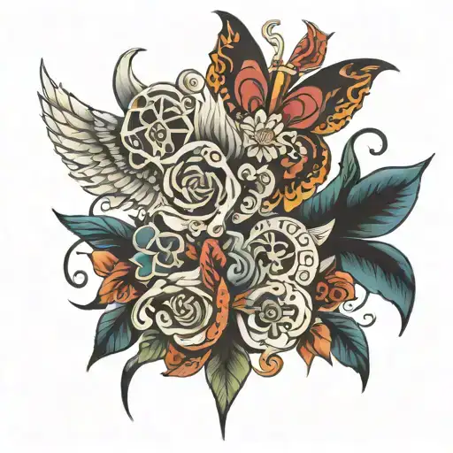 1965, 1997 in numbers tattoo design idea