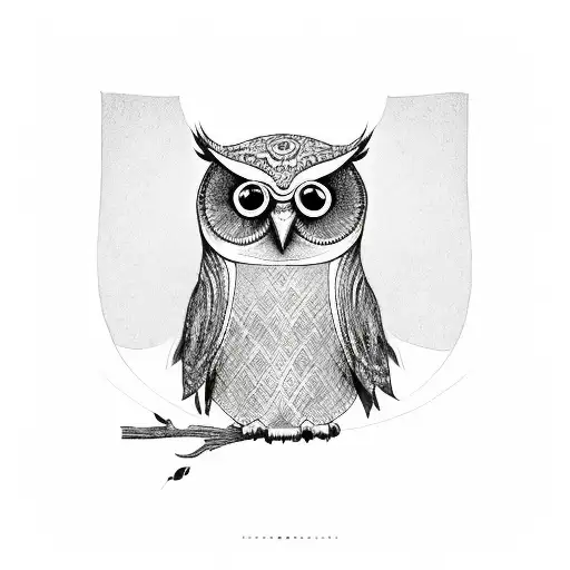 lily and owl tattoo design idea