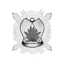 money bag with weed inside it tattoo design idea