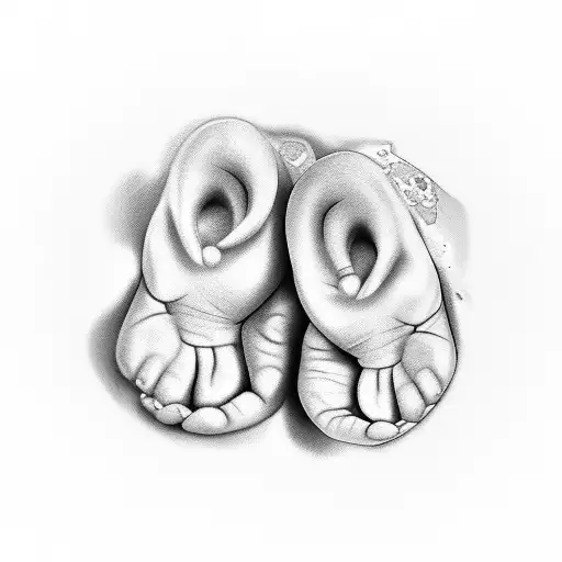 baby footprint with the name Adele on top of it tattoo design idea