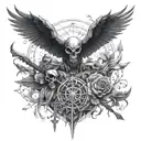 Even though I walk through the valley of the shadow of death, I will fear no evil, for you are with me; your rod and you tattoo design idea