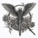 Even though I walk through the valley of the shadow of death, I will fear no evil, for you are with me; your rod and you tattoo design idea