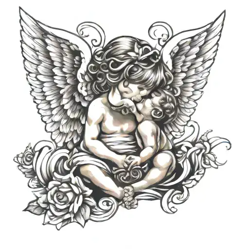 3 baby's in heaven something angelic something tattoo design idea