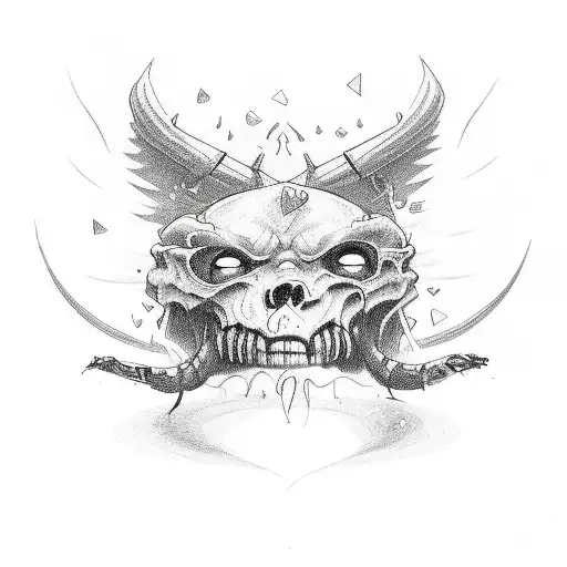 fighting with demons, broken heart, drugs, bikes, friends happy tattoo design idea