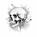 skull and tree tattoo design idea