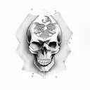 skull and tree tattoo design idea