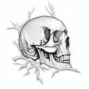 skull and tree tattoo design idea