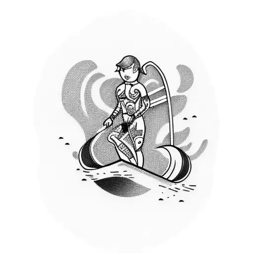 surfing tattoo design idea