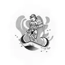 surfing tattoo design idea