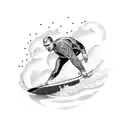 surfing tattoo design idea