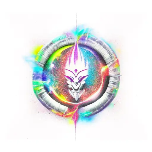 drums, phoenix, Taurus, galaxy  tattoo design idea