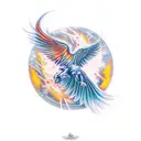 drums, phoenix, Taurus, galaxy  tattoo design idea