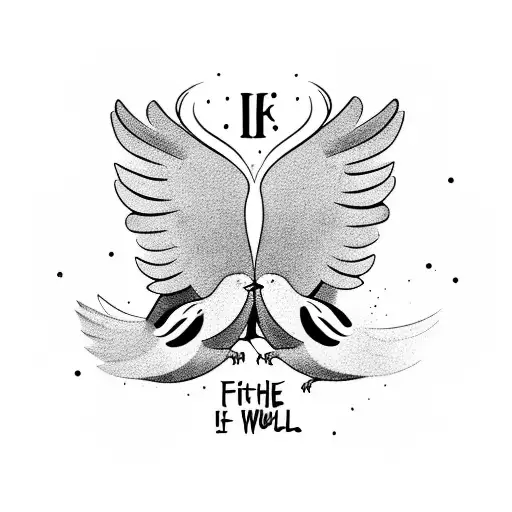 2 birds holding a banner that says fuck the world inside the banner tattoo design idea