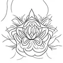 thin pine tree on top and minimal but creative lotus below  tattoo design idea