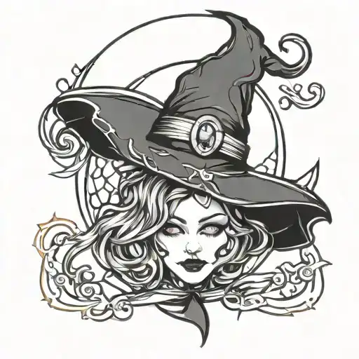 witchy moon small spiritual cool design tattoo design idea