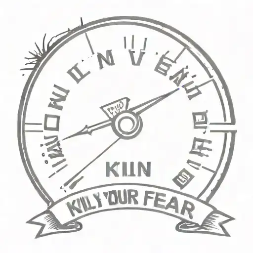 kill your fear inscription on the speedometer of the car tattoo design idea