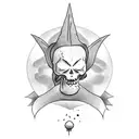 A minimalist tattoo of a gothic witch brewing poison tattoo design idea