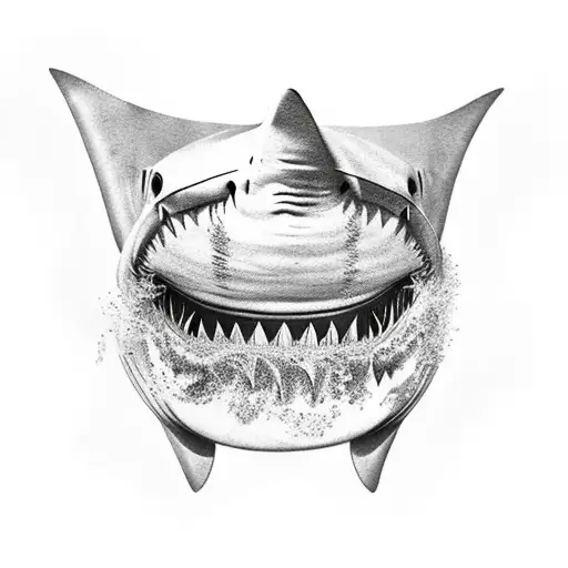 shark teeth tattoo design idea