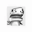shark teeth tattoo design idea