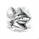 shark teeth tattoo design idea