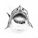 shark teeth tattoo design idea