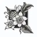 hyacinth and daffodils tattoo design idea