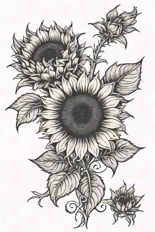 sunflower and death date tattoo tattoo design idea