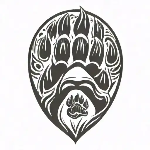 bear paw print tattoo design idea
