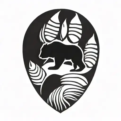 bear paw print tattoo design idea