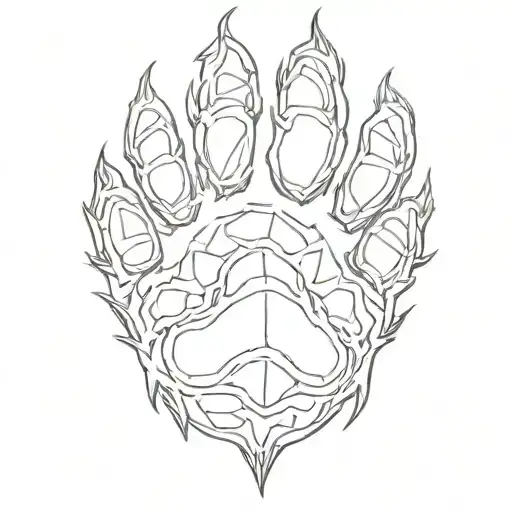 bear paw print tattoo design idea