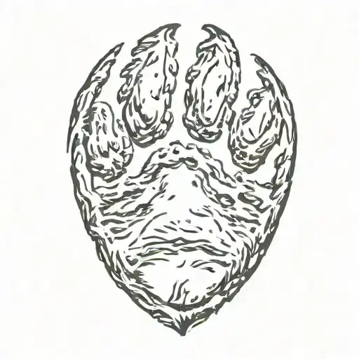 bear paw print tattoo design idea