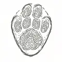 bear paw print tattoo design idea