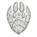 bear paw print tattoo design idea